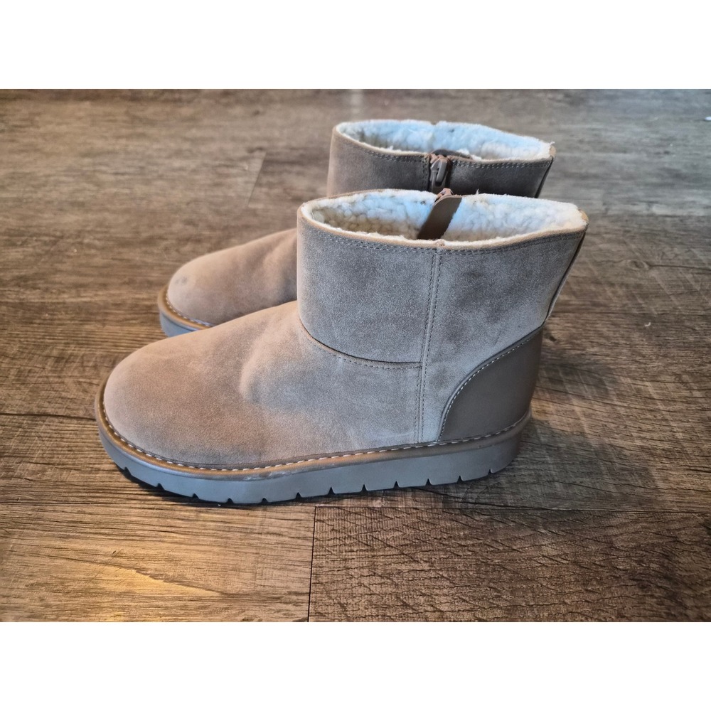 Cat & Jack Girls Honor Faux Suede Shearling Boots Tan Cognac Size 4 NWT